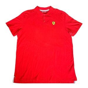 Men Polo Shirt Ferrari Scuderia - Red cotton Size XXL